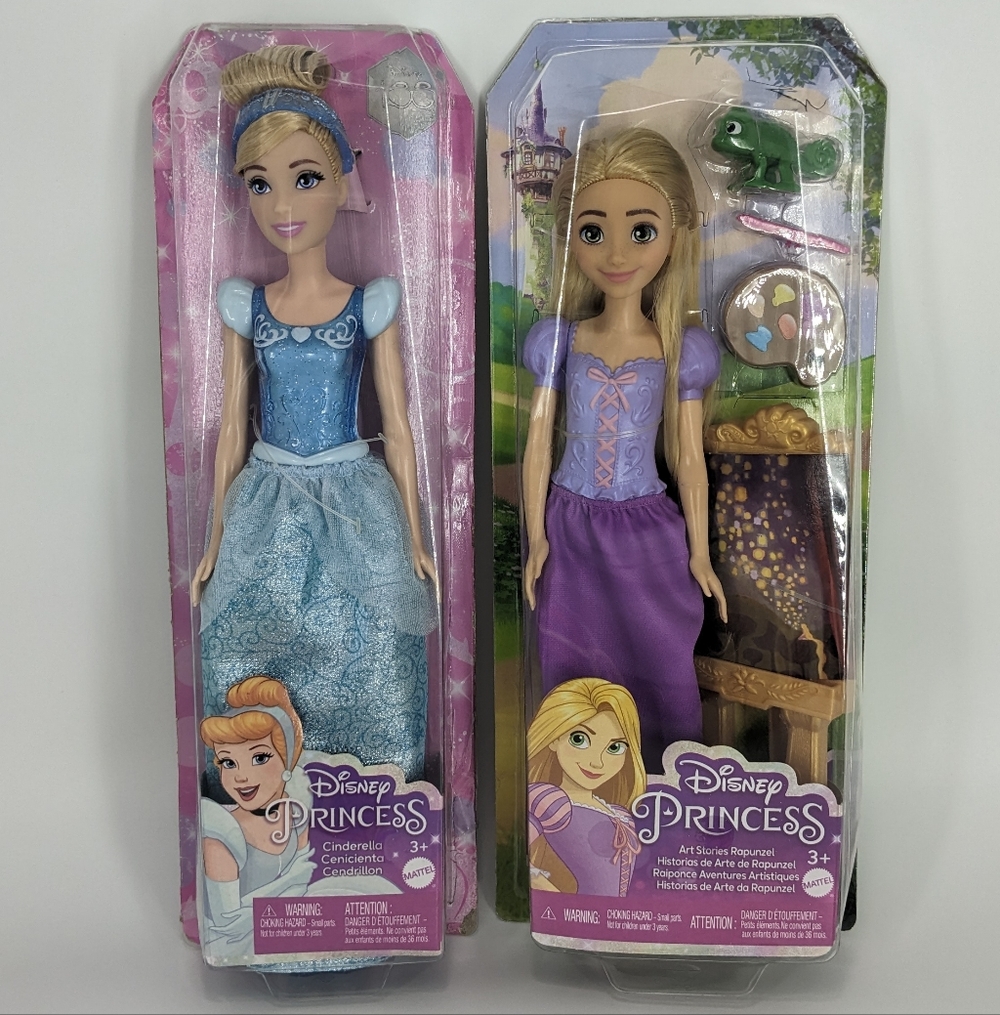 Mattel Cinderella and Rapunzel Dolls New!